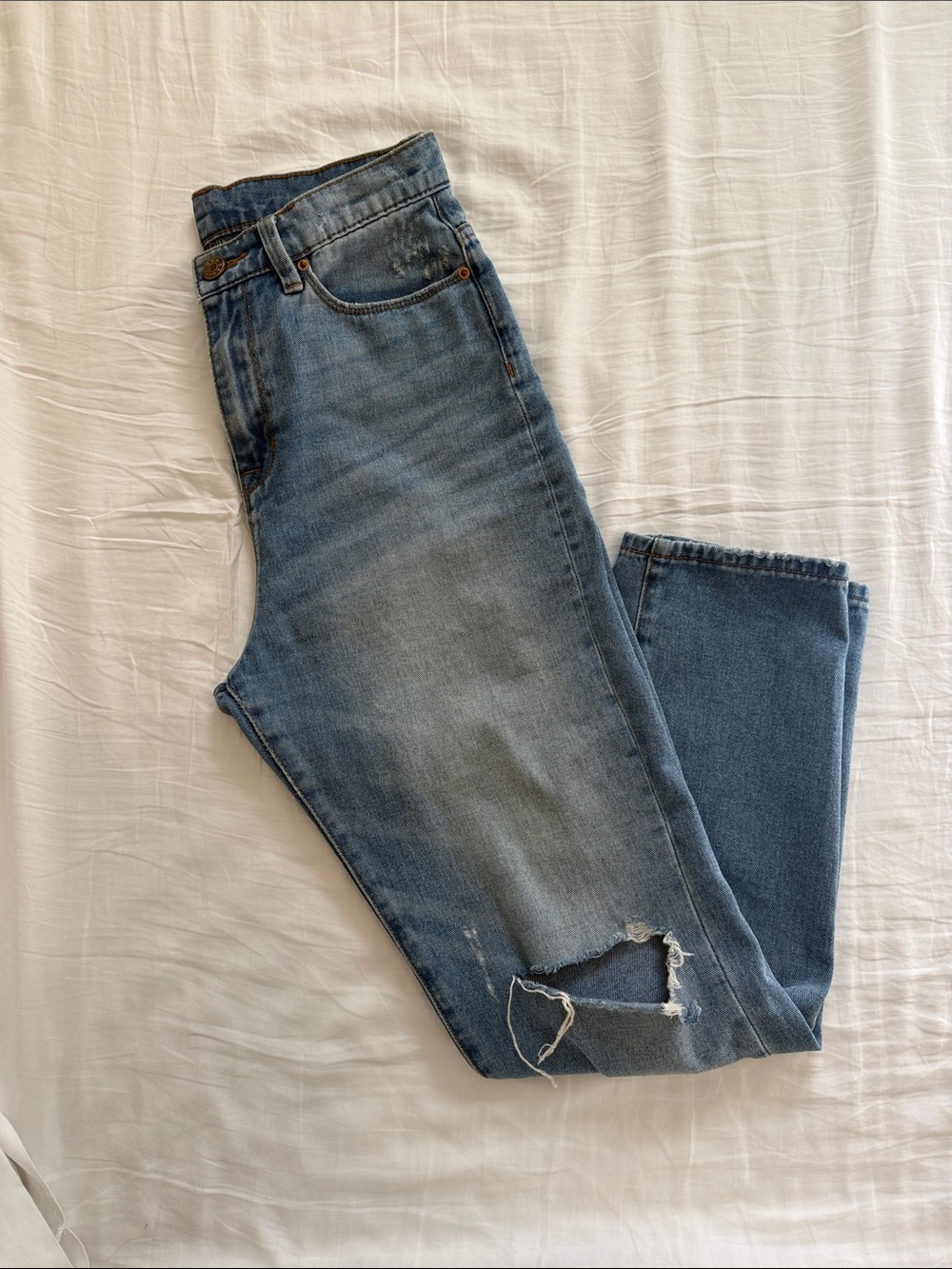 Women's Blue Distressed Jeans